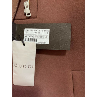 $5850 Gucci Women Wool/Leather Overcoat Coat Pink Size 12 US/46 It Italy