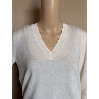 Burberry Violeta 100% Cashmere V-Neck Sweater Vanilla Medium 8099156 NWT $1150