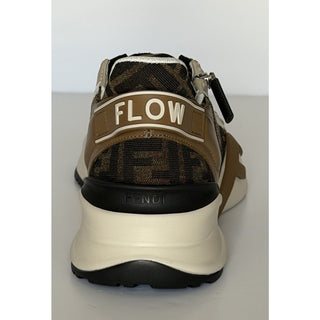 Fendi Flow FF Logo Sneakers Brown/Beige Men 12 US (11 Fendi) 7E1392 NIB $995