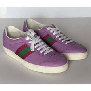 Gucci Women’s Web Leather Sneakers Wisteria Purple Pink 7.5 US (37.5) 858533 NIB
