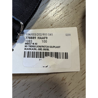New Gucci Men’s Gucci Print Canvas/Leather Belt Black 100/40 778889