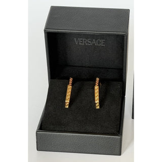 Versace Greca Bar Earrings Gold Greek Key 1019301 1A00620 3J000 NIB