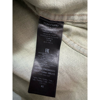 New $940 TOM FORD Men Western Denim Shirt Green /Blue Size 41/16 Italy