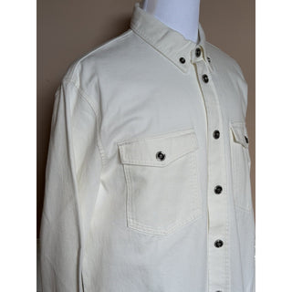Versace Men’s Denim Stretch White Overshirt 46 US (56 Euro) 1013887 IT NWT $1625
