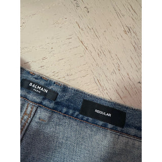 NWT $1050 Balmain Faded Five-Pocket Jeans Blue 36 US/52 Eu