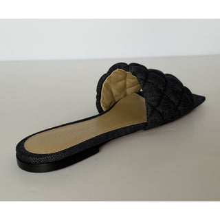 Bottega Veneta Indigo Denim Flat Sandals 8 US (38 Euro) 708906 Italy NWT $890