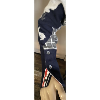 New $1800 Thom Browne Forest Scenery Intarsia Cashmere Cardigan Navy 40/4