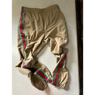 New $1700 Gucci Men Drawstring Track Pants beige/tan 46 Eu/30 US