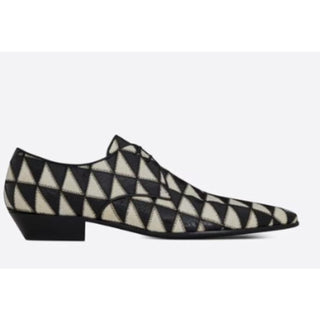 NIB $1795 Saint Laurent Women Python Leather Shoes Black/Ivory 7.5 US/37.5 Eu