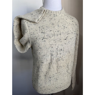 NWT $1200 Bottega Veneta Men Crewneck Wool Sweater White/Cream Size M