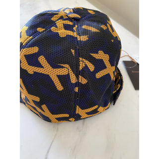 NWT Ermenegildo Zegna Couture Crest Embossed Baseball Hat Navy Size S Italy