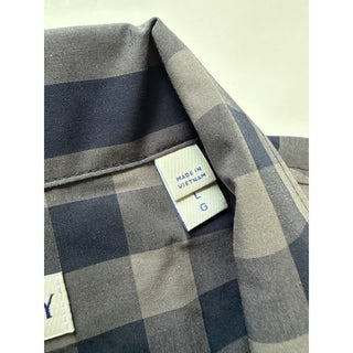 Burberry Elio Check Short Sleeve Shirt Navy/Grey IP Check Men L 8121727 NWT $640