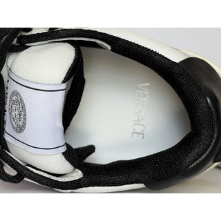 Versace Low Top Leather Sneakers White/Black/Red Men 8 US (41 Eu) IT 1022558 NIB