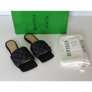 Bottega Veneta Indigo Denim Flat Sandals 8 US (38 Euro) 708906 Italy NWT $890