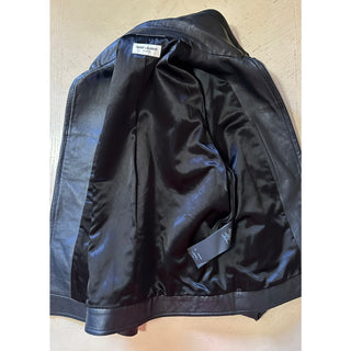 New $5490 Saint Laurent Men’s Leather Jacket Coat Black 40 US/52 Eu Italy