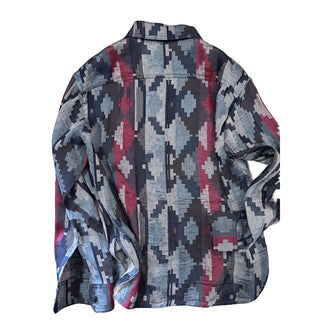 NWT $2195 Giorgio Armani Men Blazer Shirt Blue/Red/Multi 38 US/48 Eu Italy