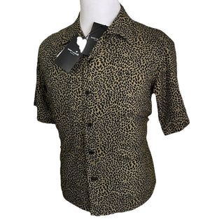 NWT $890 Saint Laurent Men Hawaii SL Print black leopard pattern Shirt Size M