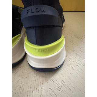 NIB $1190 Fendi Men Contrast Knit High Top Sneakers Shoes Navy/Green 12 US/11 UK
