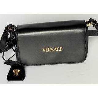 Versace Lamb Leather Black Mini Shoulder Bag 1018747 Italy NWT $990