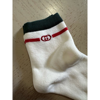 NWT Gucci Socks GG Monogram White Size L Italy