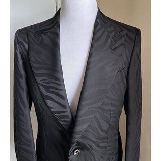 NWT $8720 TOM FORD Men Atticus Sport Coat Jacket Blazer Black/Gray 40R US/50R Eu