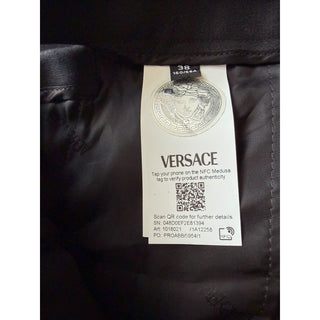 Versace Women's Black Safety Pin Wool Slim Pants 2 US (38 Eu) 1018021 NWT $1150