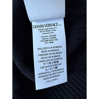 Versace Logo Wool Knit Sweater Black Women’s 4 US (IT 40) 1022085 NWT $1125