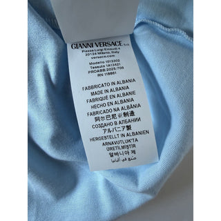 Versace Men’s Logo Compact Cotton Jersey T-Shirt Pastel Blue XL 1013302 NWT $750