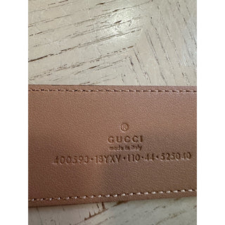 Gucci Women Leather GG Belt warm caramel / nude beige Size 110/44 NWT
