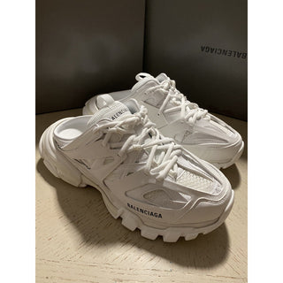 NIB $950 Balenciaga Women Track Lace-Up Mule Sneakers White 11 US/41 Eu