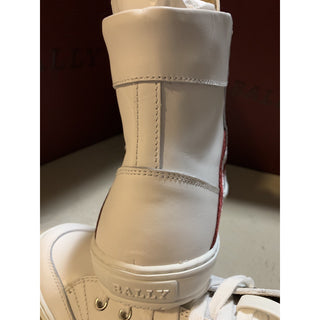 New $650 Bally Men Oldani Leather High-Top Sneakers White 8.5 US Italy