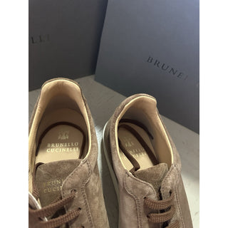NIB $1100 Brunello Cucinelli Men’s Suede Sneakers Shoes Brown 13 US/46 Eu