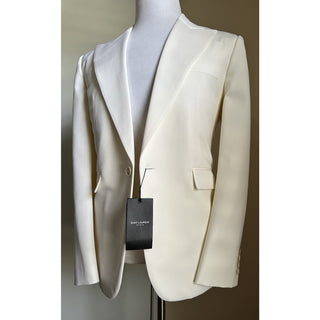 Saint Laurent Men’s Wool Jacket Blazer White 40R US/50R Eu New $3550