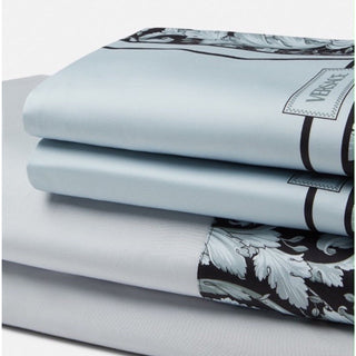 Versace Home Barocco Full 4 Piece Bed Sheet Set Gray/Black Italy ZBEDSET06 NIB