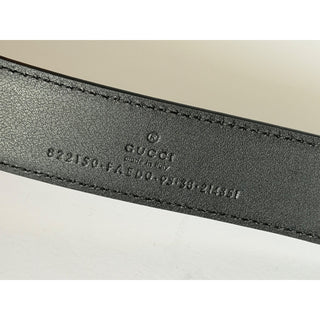 Gucci Men’s GG Emblem Belt Black Square Buckle 95/38 822150 Italy NIB