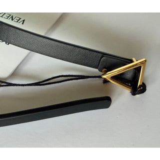 Copied - Bottega Veneta Triangle Leather Slim Black Belt 90/36 619759 NWT $390