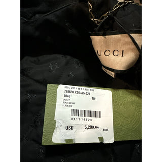 New $5200 Gucci Men Denim Jacket Coat Black 38 US/48 Eu 725588