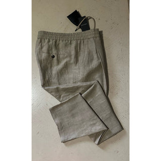 NWT $1495 Giorgio Armani Men Drawstring Pants gray-beige 32 US/48 Eu Italy