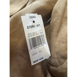 NWT $950 ZEGNA Drawstring Linen Short Pants LT Brown Size 38 US/54 Eu