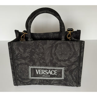 Versace Small Tote Embroidery Jacquard Barocco Black Bag 1011564 IT NWT $1595