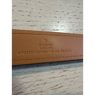 Gucci Women Leather GG Belt Brown Size 110/44 NWT 690557
