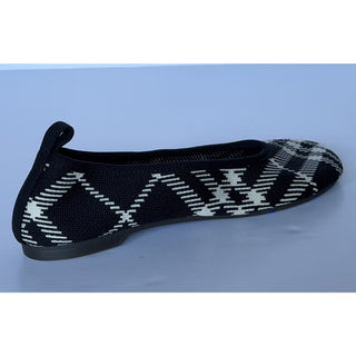 Burberry Baby Check Knit Ballet Flats Black Calico 9 US (39) IT 8096867 NWT $655