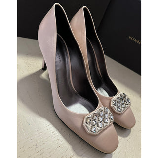 NIB $990 Bottega Veneta Women’s Shoes Crepe Satin Lisse Light Brown US 9(39 EU)