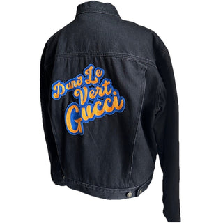 New $5200 Gucci Men Denim Jacket Coat Black 38 US/48 Eu 725588
