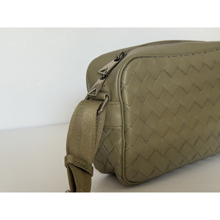 Bottega Veneta Intrecciato Leather Crossbody Bag Taupe 710048 Italy NWT $2500