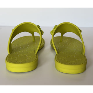 Gucci Horsebit Rubber Thong Green Sandals 7 US (37 Euro) 780306 NIB
