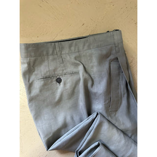 NWT $1695 Giorgio Armani Men Linen/Viscose Pants sage gray 32 US/48 Eu