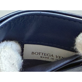 Bottega Veneta Men's Intrecciato Leather Card Case Blue 581060 Italy NWT $390