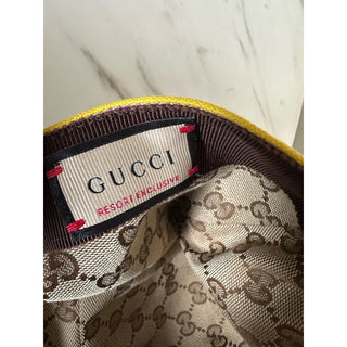 Gucci Men Baseball Cap Gucci Logo hat Yellow/Blue/Purple Size L New 751544