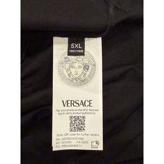 Versace Men’s Logo Compact Cotton Jersey T-Shirt Black 5XL 1013302 NWT $750